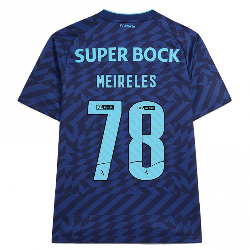 Kids Football Jorge Meireles #78 Navy Blue Third Jersey 2024/25 T-Shirt Uk