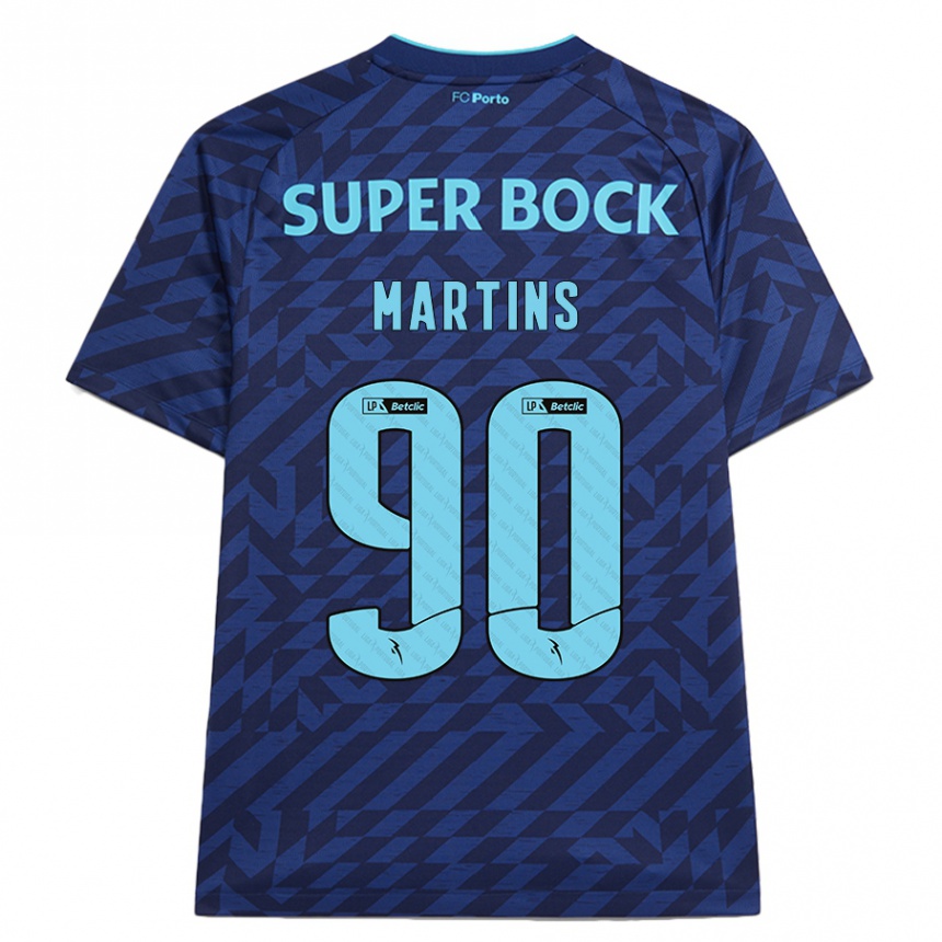 Kids Football Gil Martins #90 Navy Blue Third Jersey 2024/25 T-Shirt Uk