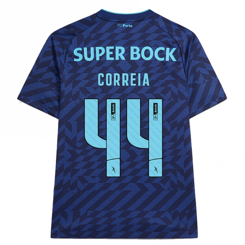 Kids Football Romain Correia #44 Navy Blue Third Jersey 2024/25 T-Shirt Uk