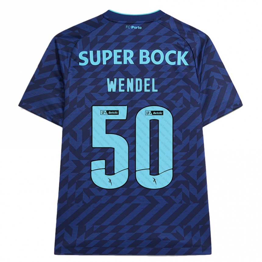 Kids Football Wendel #50 Navy Blue Third Jersey 2024/25 T-Shirt Uk