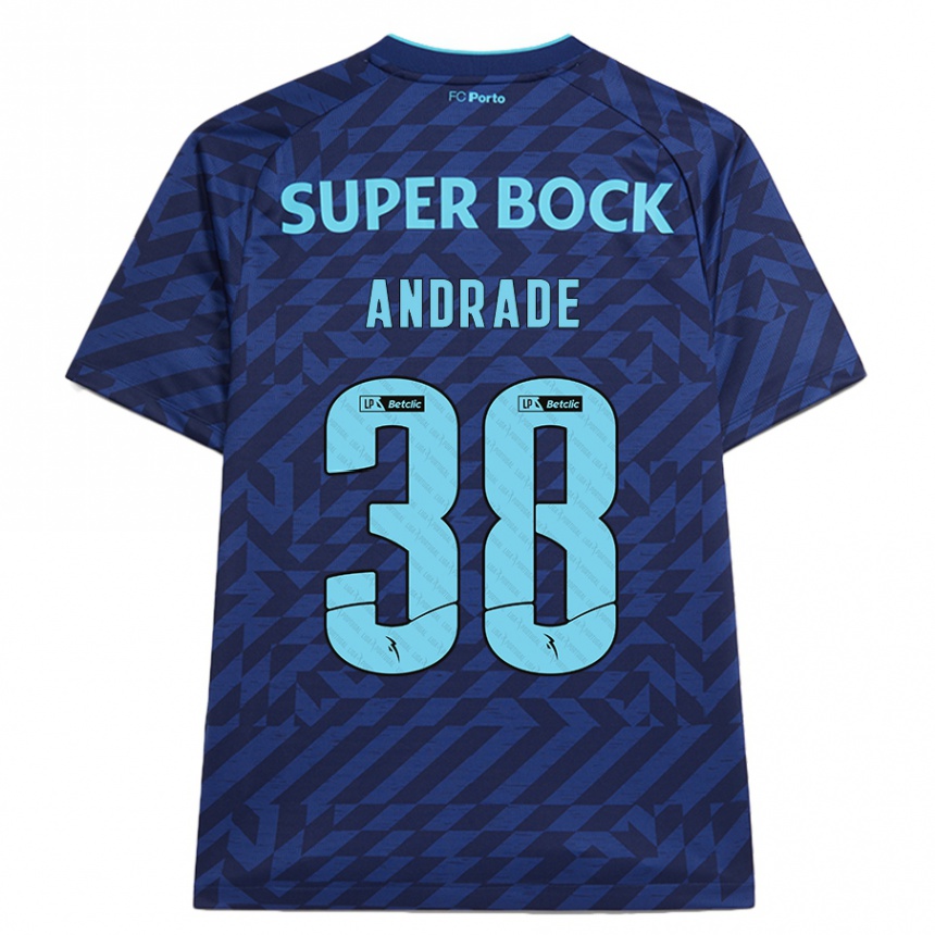 Kids Football Fernando Andrade #38 Navy Blue Third Jersey 2024/25 T-Shirt Uk