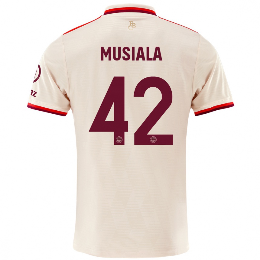 Kids Football Jamal Musiala #42 Linen Third Jersey 2024/25 T-Shirt Uk