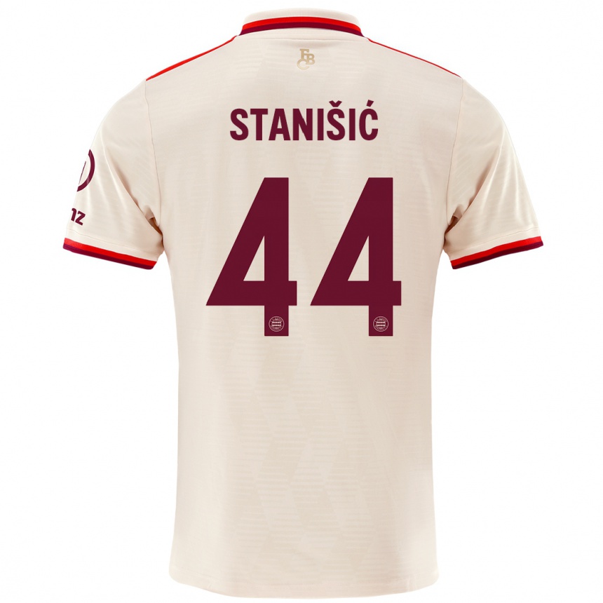 Kids Football Josip Stanisic #44 Linen Third Jersey 2024/25 T-Shirt Uk