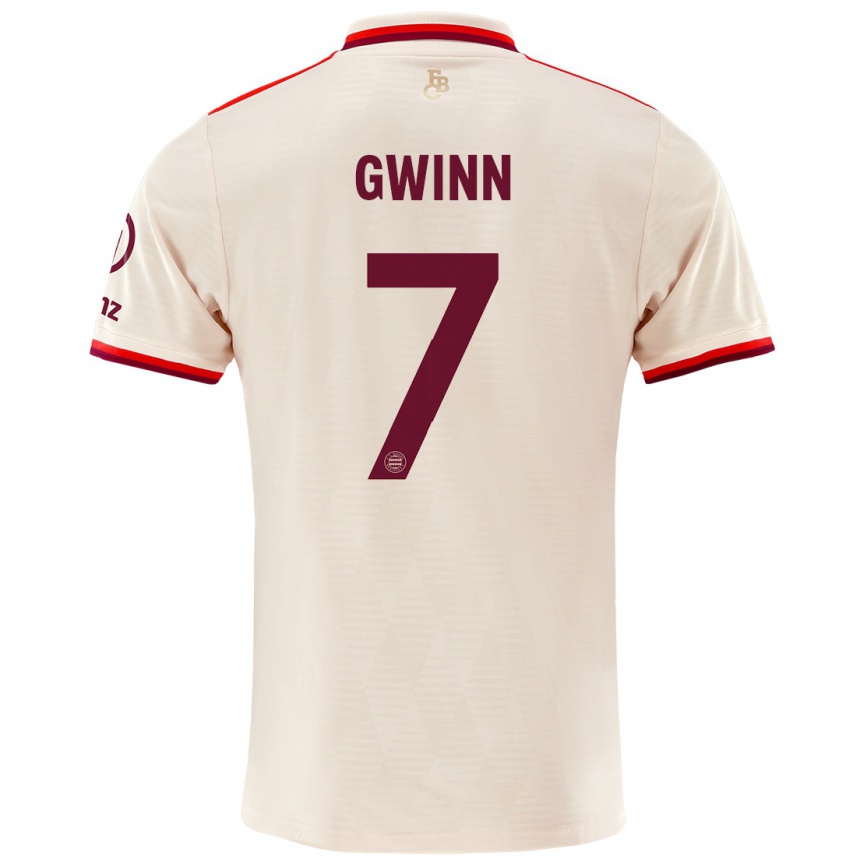 Kids Football Giulia Gwinn #7 Linen Third Jersey 2024/25 T-Shirt Uk