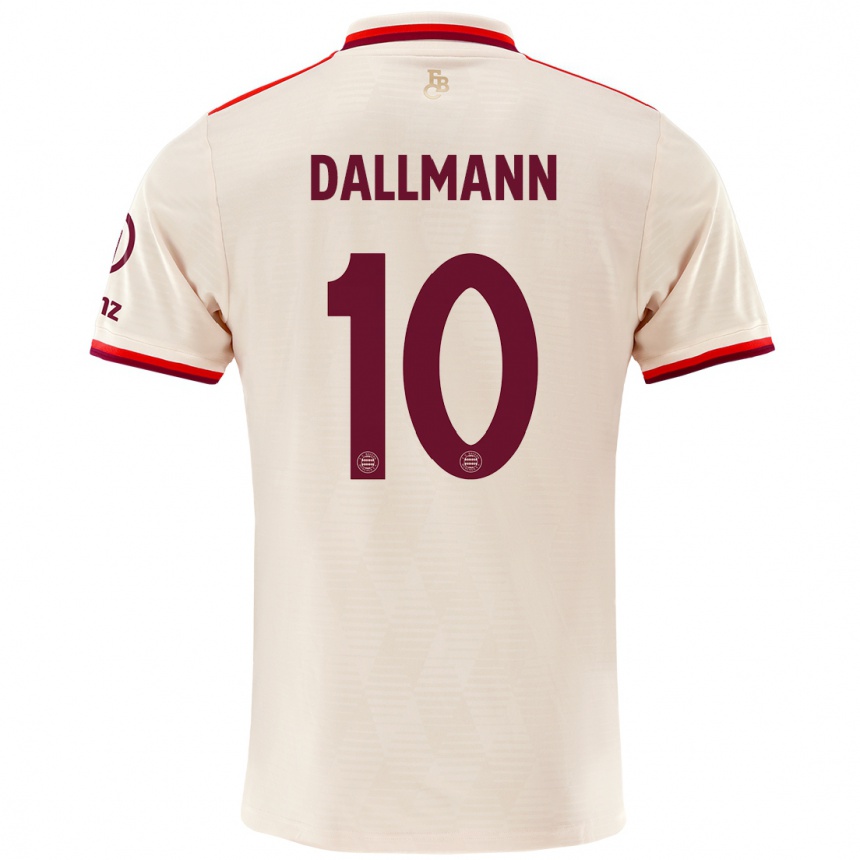 Kids Football Linda Dallmann #10 Linen Third Jersey 2024/25 T-Shirt Uk