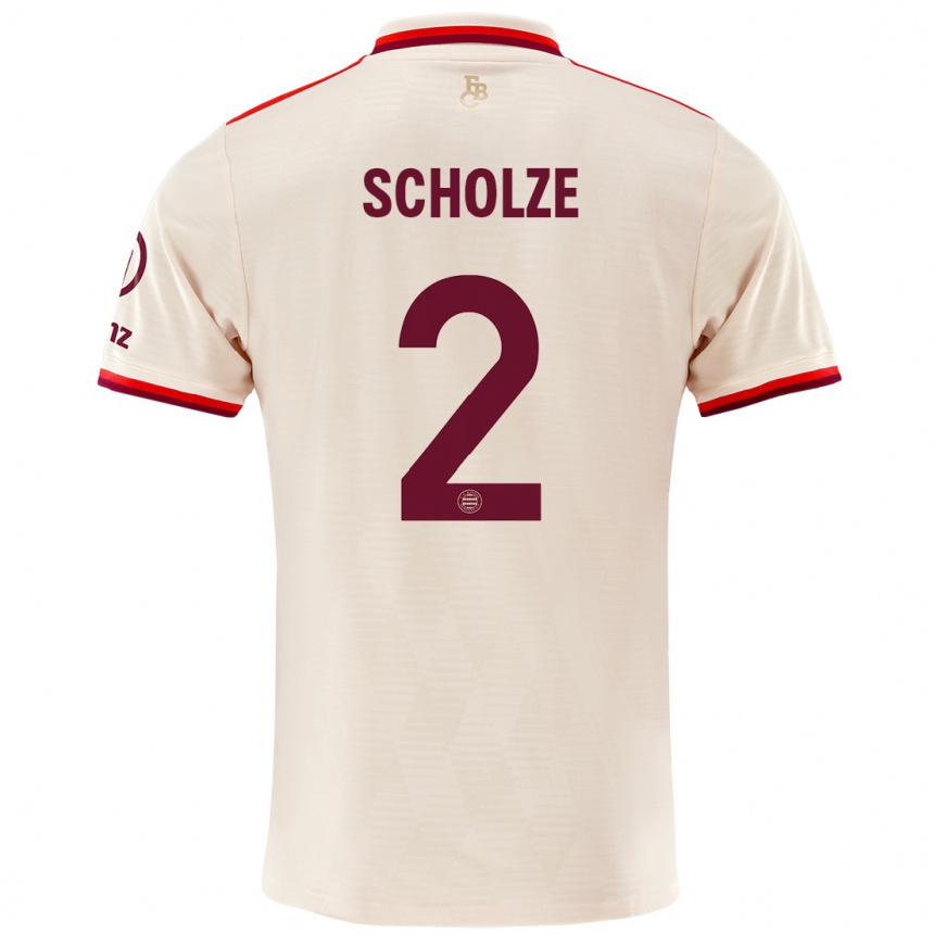 Kids Football Max Scholze #2 Linen Third Jersey 2024/25 T-Shirt Uk