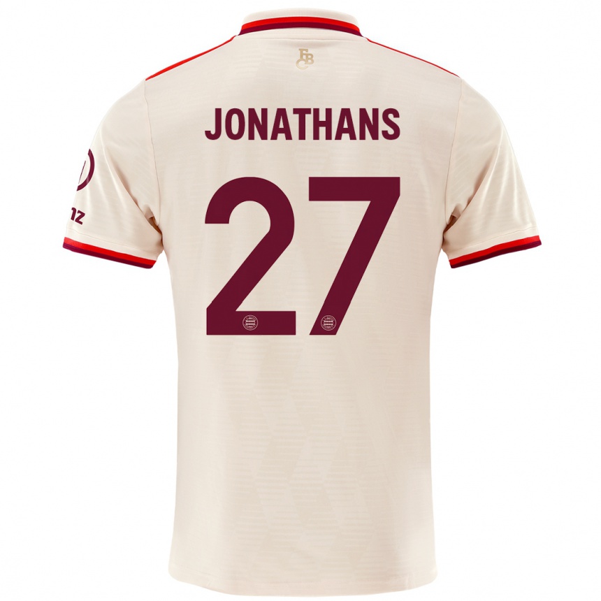 Kids Football David Jonathans #27 Linen Third Jersey 2024/25 T-Shirt Uk