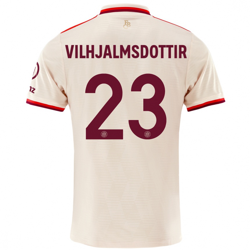 Kids Football Karolina Lea Vilhjalmsdottir #23 Linen Third Jersey 2024/25 T-Shirt Uk