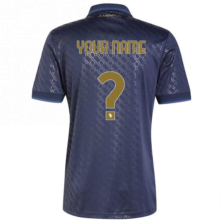 Kids Football Your Name #0 Navy Blue Third Jersey 2024/25 T-Shirt Uk