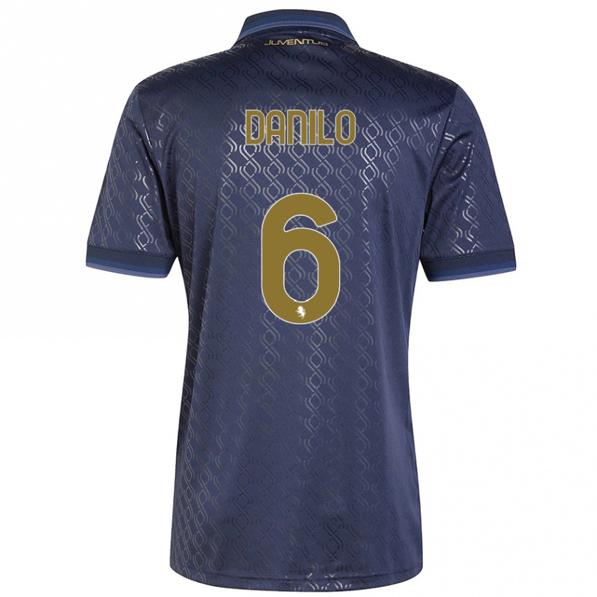 Kids Football Danilo #6 Navy Blue Third Jersey 2024/25 T-Shirt Uk