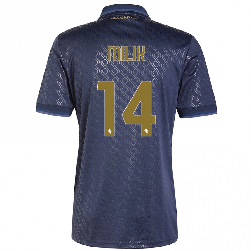 Kids Football Arkadiusz Milik #14 Navy Blue Third Jersey 2024/25 T-Shirt Uk