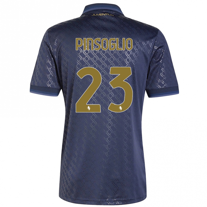 Kids Football Carlo Pinsoglio #23 Navy Blue Third Jersey 2024/25 T-Shirt Uk