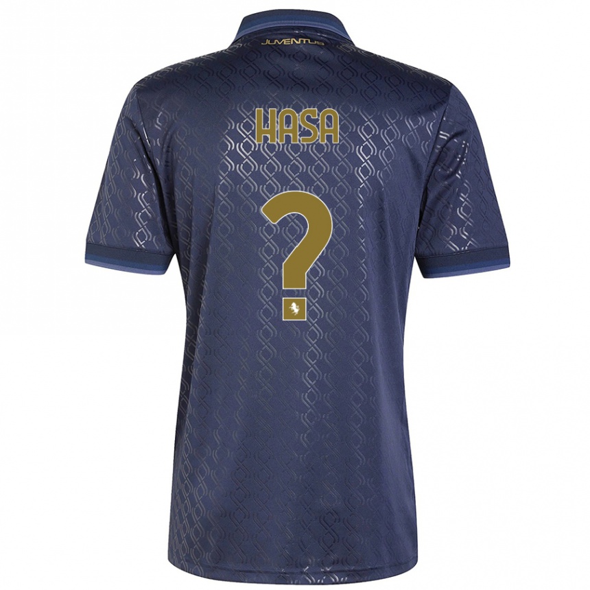 Kids Football Luis Hasa #0 Navy Blue Third Jersey 2024/25 T-Shirt Uk