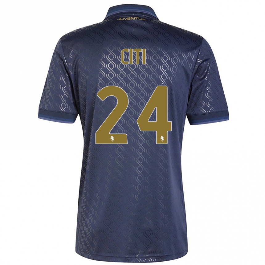 Kids Football Alessandro Citi #24 Navy Blue Third Jersey 2024/25 T-Shirt Uk