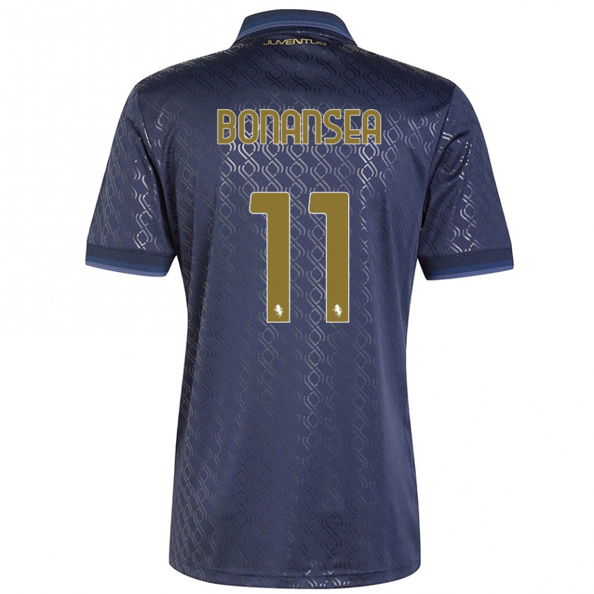 Kids Football Barbara Bonansea #11 Navy Blue Third Jersey 2024/25 T-Shirt Uk