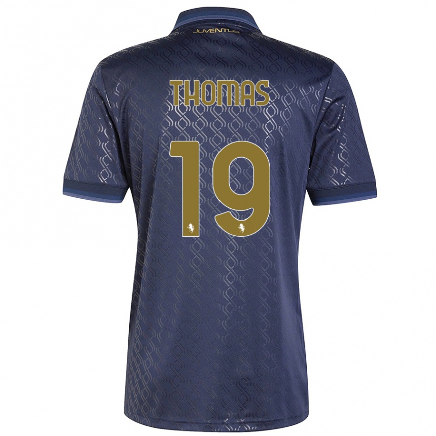 Kids Football Lindsey Thomas #19 Navy Blue Third Jersey 2024/25 T-Shirt Uk