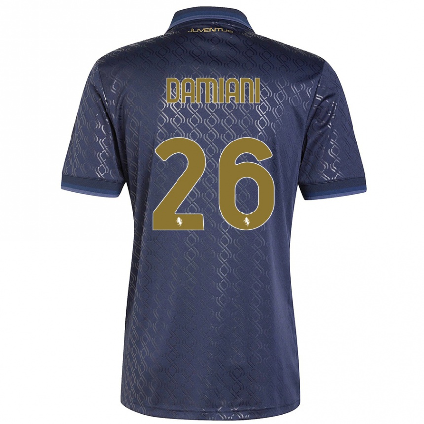 Kids Football Samuele Damiani #26 Navy Blue Third Jersey 2024/25 T-Shirt Uk