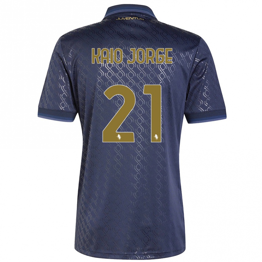 Kids Football Kaio Jorge #21 Navy Blue Third Jersey 2024/25 T-Shirt Uk