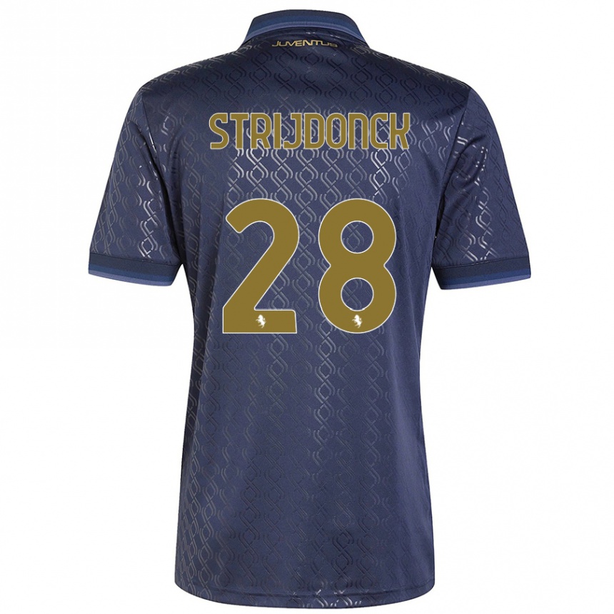 Kids Football Bayron Strijdonck #28 Navy Blue Third Jersey 2024/25 T-Shirt Uk