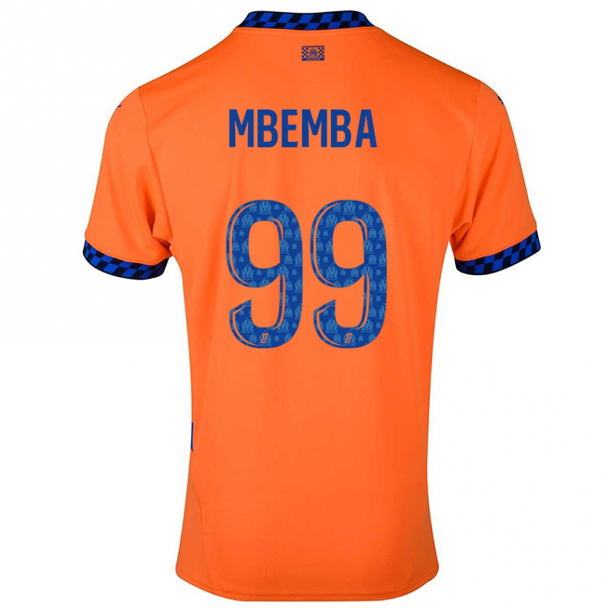 Kids Football Chancel Mbemba #99 Orange Dark Blue Third Jersey 2024/25 T-Shirt Uk