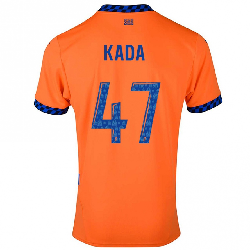 Kids Football Joakim Kada #47 Orange Dark Blue Third Jersey 2024/25 T-Shirt Uk