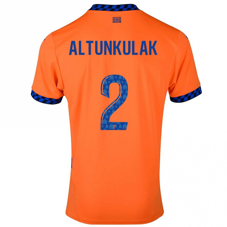 Kids Football Selen Altunkulak #2 Orange Dark Blue Third Jersey 2024/25 T-Shirt Uk