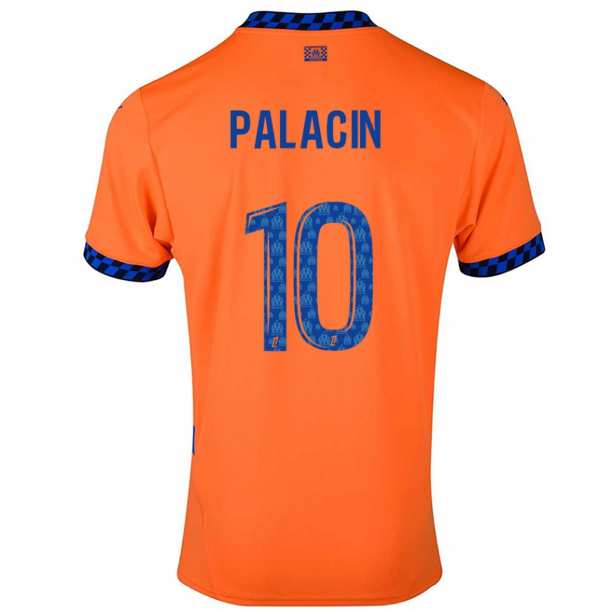 Kids Football Sara Palacin #10 Orange Dark Blue Third Jersey 2024/25 T-Shirt Uk