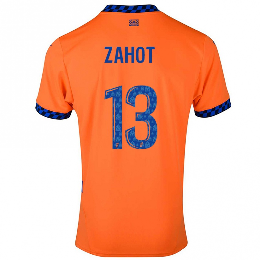 Kids Football Sarah Zahot #13 Orange Dark Blue Third Jersey 2024/25 T-Shirt Uk