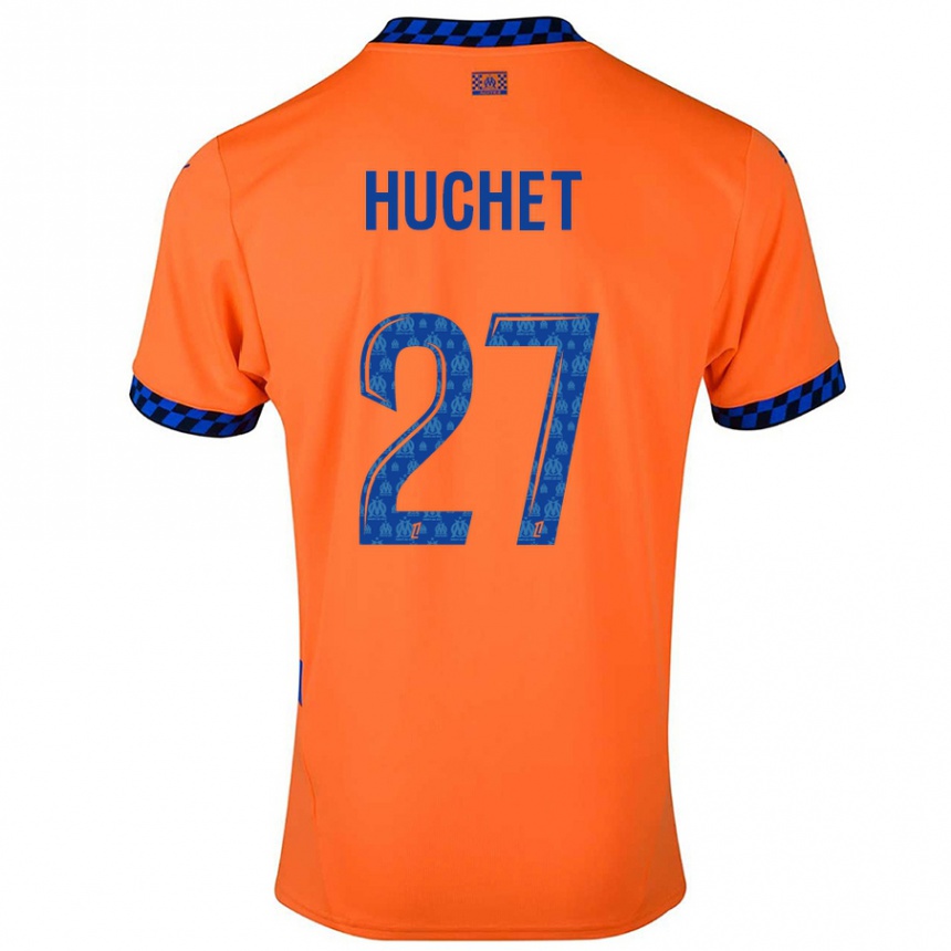 Kids Football Sarah Huchet #27 Orange Dark Blue Third Jersey 2024/25 T-Shirt Uk