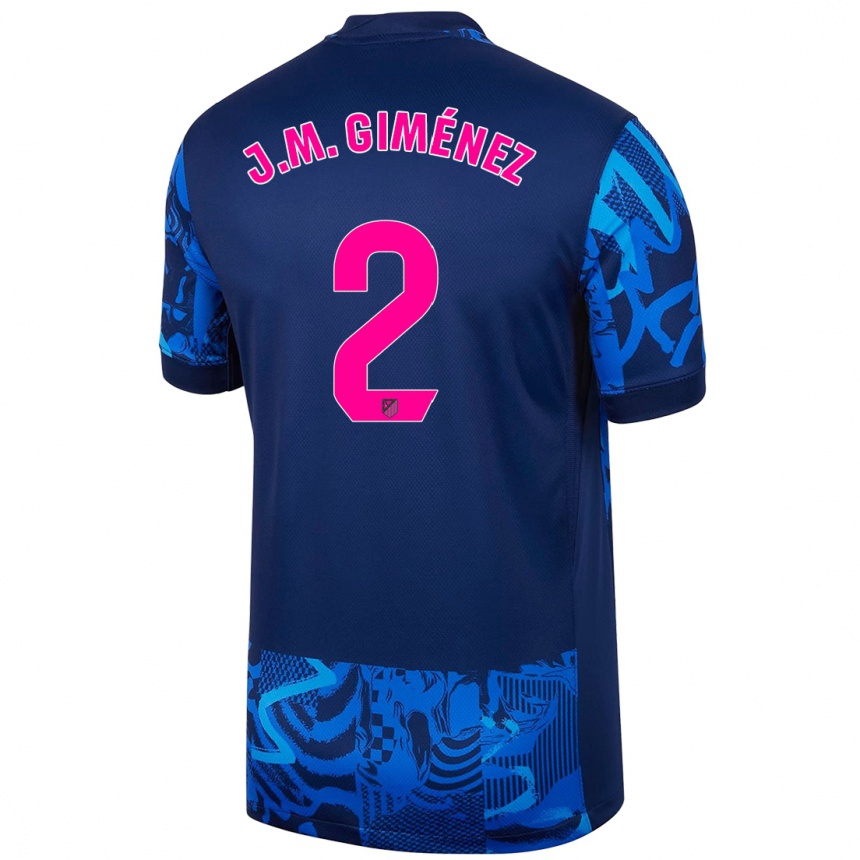 Kids Football Jose Maria Gimenez #2 Royal Blue Third Jersey 2024/25 T-Shirt Uk