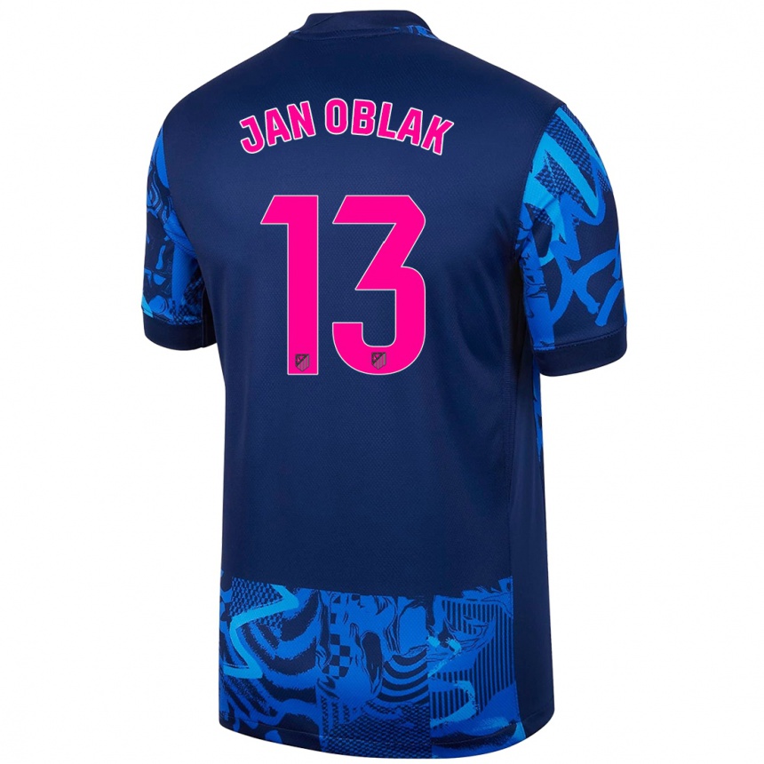 Kids Football Jan Oblak #13 Royal Blue Third Jersey 2024/25 T-Shirt Uk