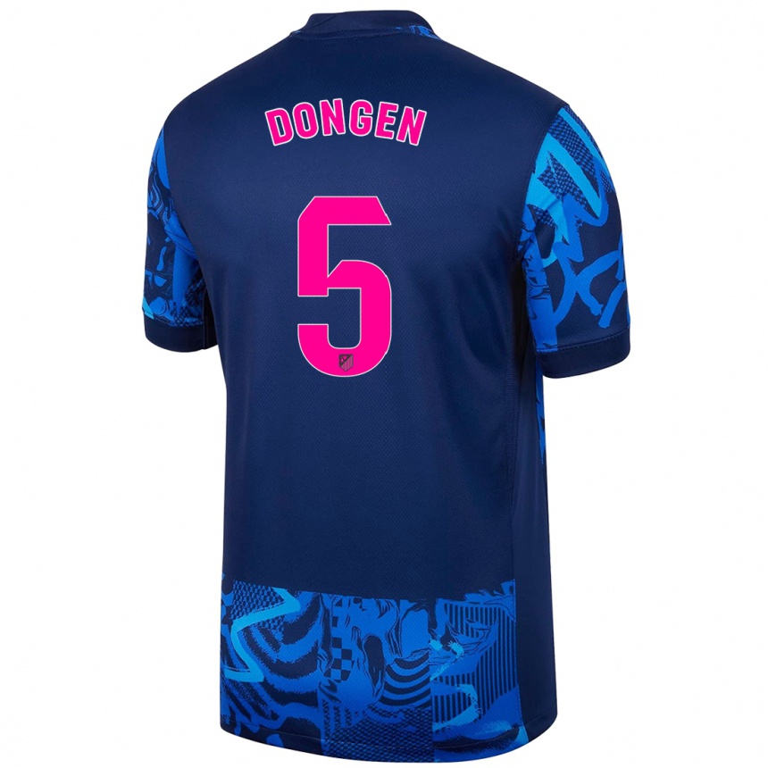 Kids Football Merel Van Dongen #5 Royal Blue Third Jersey 2024/25 T-Shirt Uk