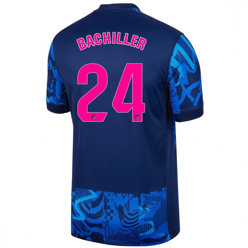 Kids Football Iker Bachiller #24 Royal Blue Third Jersey 2024/25 T-Shirt Uk