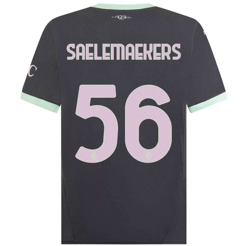 Kids Football Alexis Saelemaekers #56 Grey Third Jersey 2024/25 T-Shirt Uk