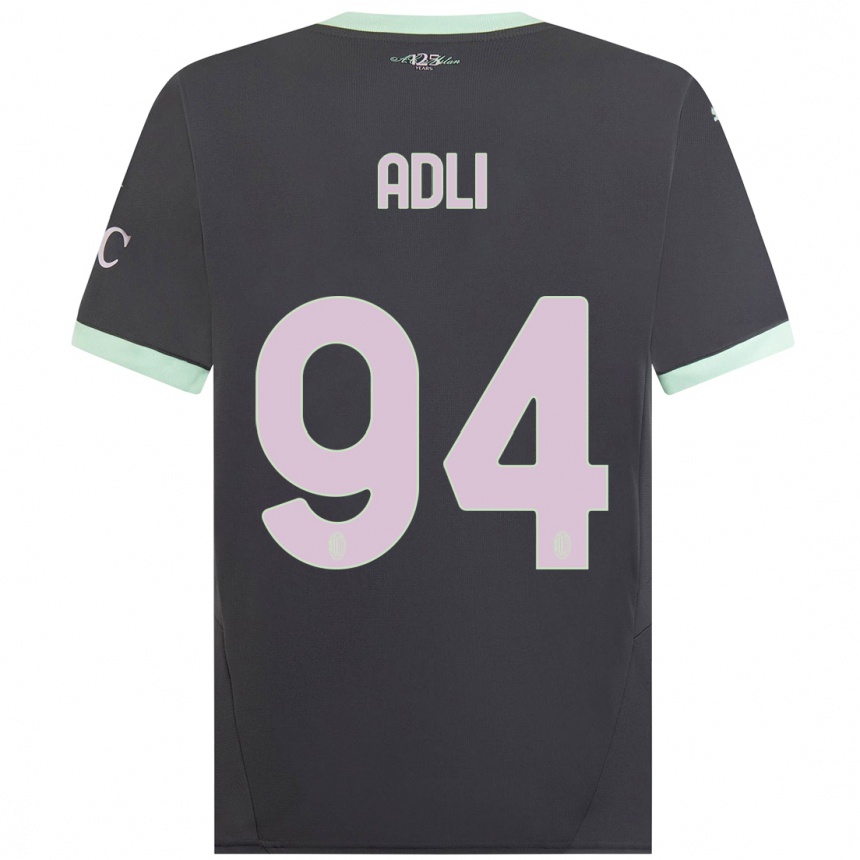 Kids Football Yacine Adli #94 Grey Third Jersey 2024/25 T-Shirt Uk