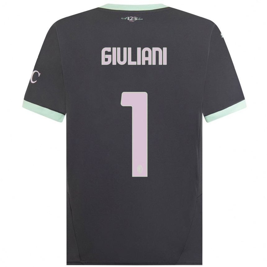 Kids Football Laura Giuliani #1 Grey Third Jersey 2024/25 T-Shirt Uk