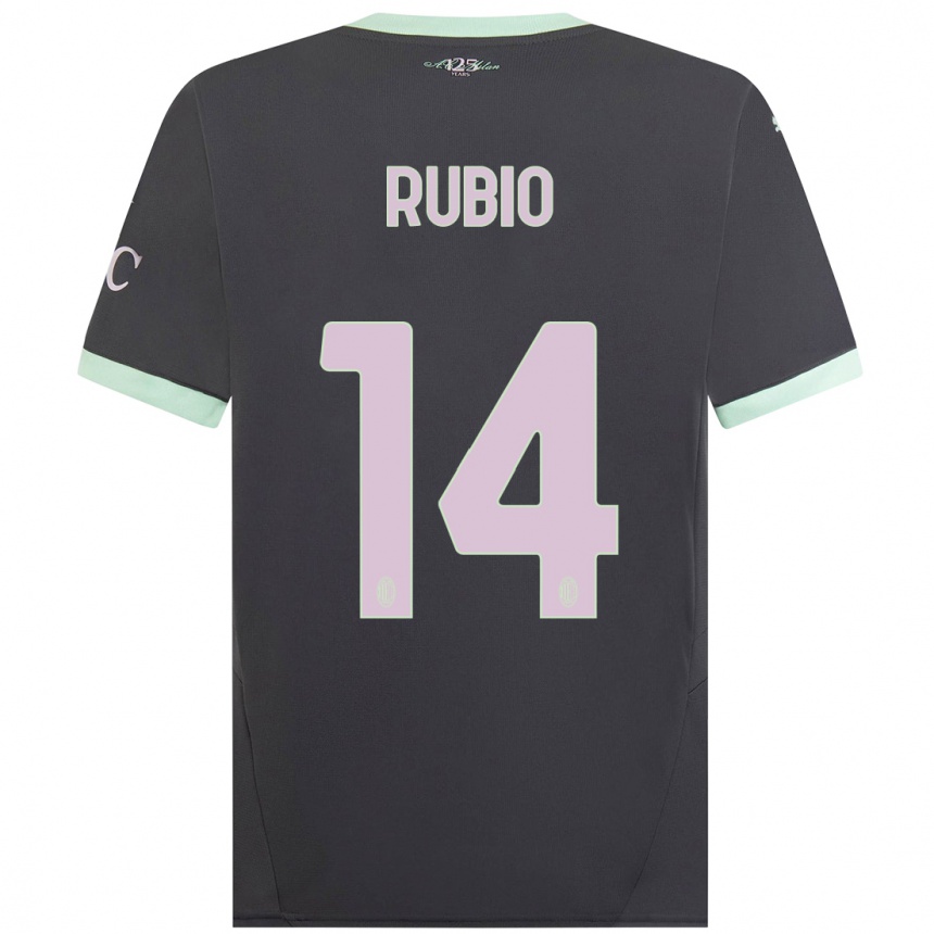 Kids Football Silvia Rubio #14 Grey Third Jersey 2024/25 T-Shirt Uk