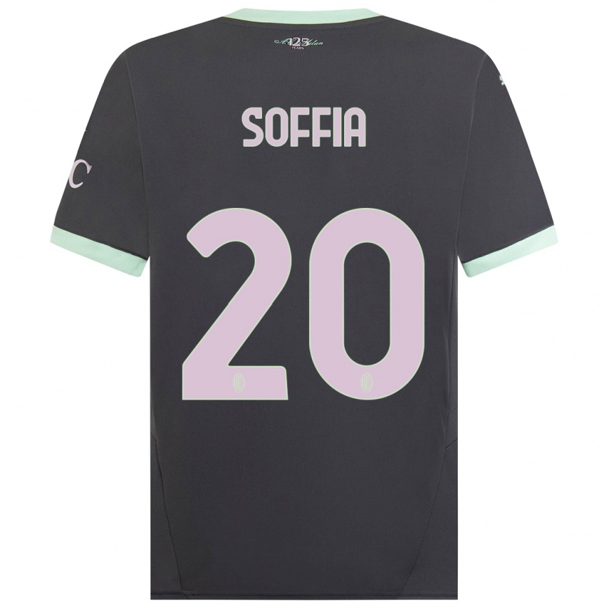 Kids Football Angelica Soffia #20 Grey Third Jersey 2024/25 T-Shirt Uk