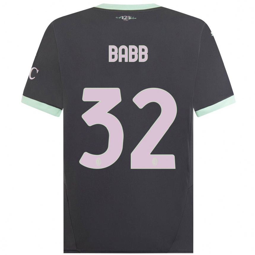 Kids Football Selena Delia Babb #32 Grey Third Jersey 2024/25 T-Shirt Uk