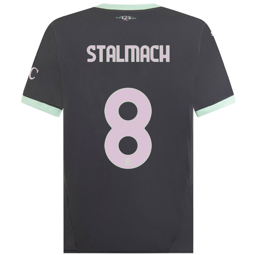 Kids Football Dariusz Stalmach #8 Grey Third Jersey 2024/25 T-Shirt Uk