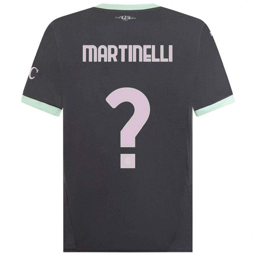 Kids Football Riccardo Martinelli #0 Grey Third Jersey 2024/25 T-Shirt Uk