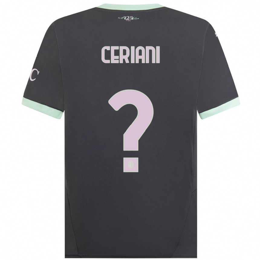 Kids Football Gabriele Ceriani #0 Grey Third Jersey 2024/25 T-Shirt Uk