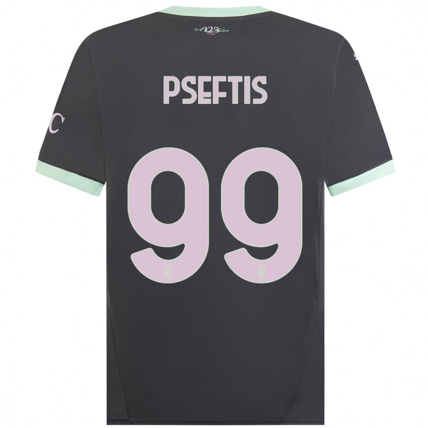 Kids Football Fotios Pseftis #99 Grey Third Jersey 2024/25 T-Shirt Uk