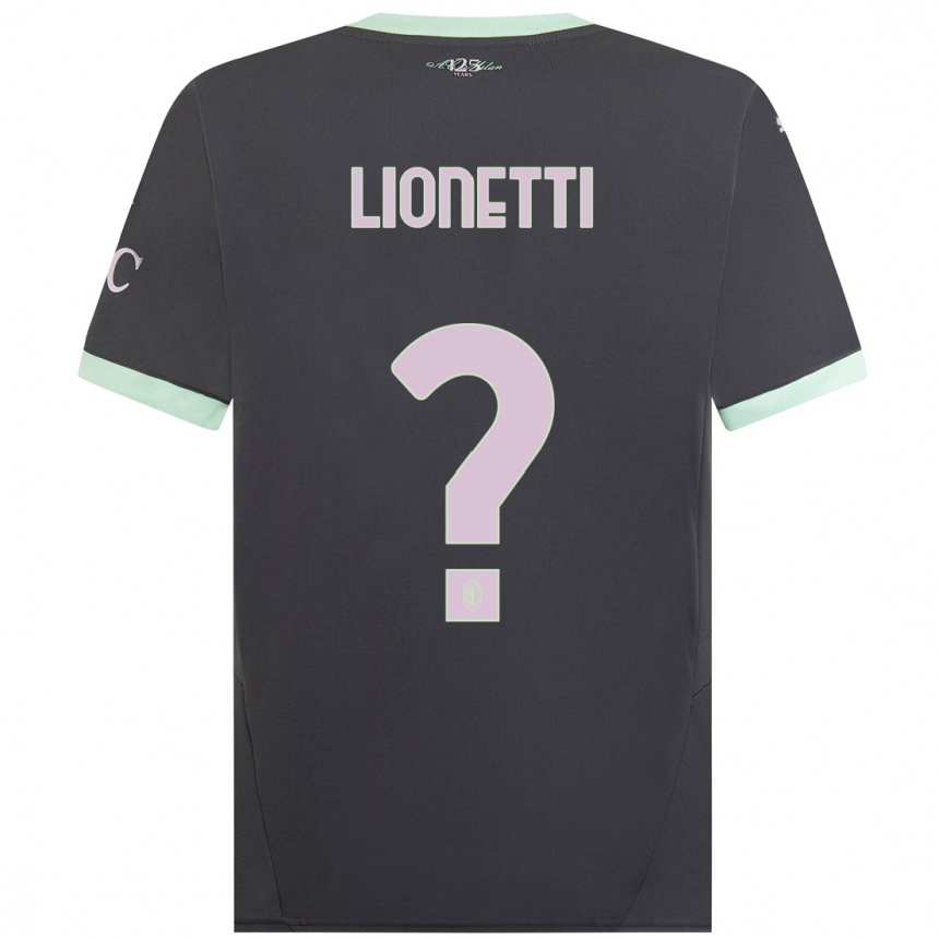 Kids Football Francesco Lionetti #0 Grey Third Jersey 2024/25 T-Shirt Uk