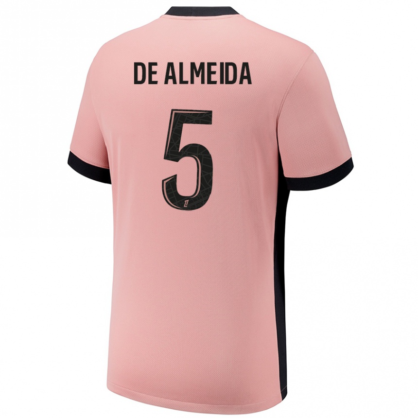 Kids Football Elisa De Almeida #5 Rust Pink Third Jersey 2024/25 T-Shirt Uk