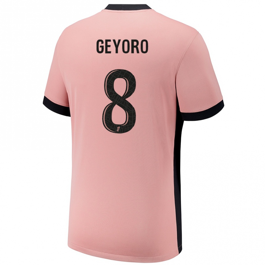 Kids Football Grace Geyoro #8 Rust Pink Third Jersey 2024/25 T-Shirt Uk