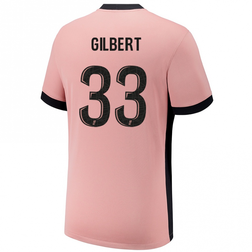 Kids Football Tara Elimbi Gilbert #33 Rust Pink Third Jersey 2024/25 T-Shirt Uk