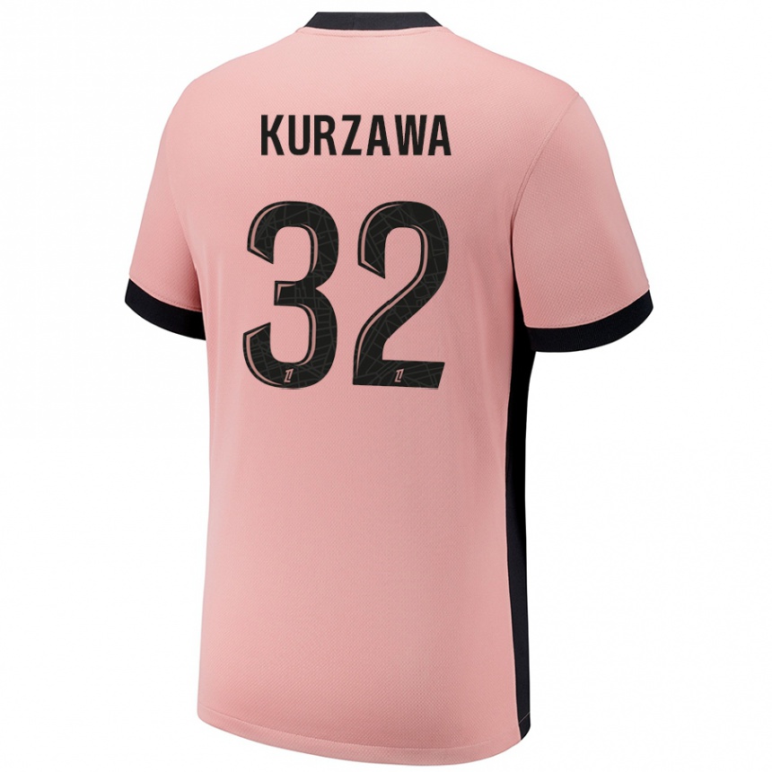 Kids Football Layvin Kurzawa #32 Rust Pink Third Jersey 2024/25 T-Shirt Uk