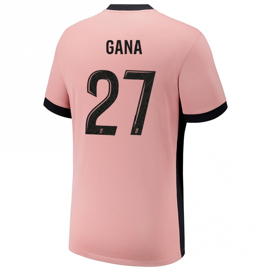 Kids Football Idrissa Gana Gueye #27 Rust Pink Third Jersey 2024/25 T-Shirt Uk