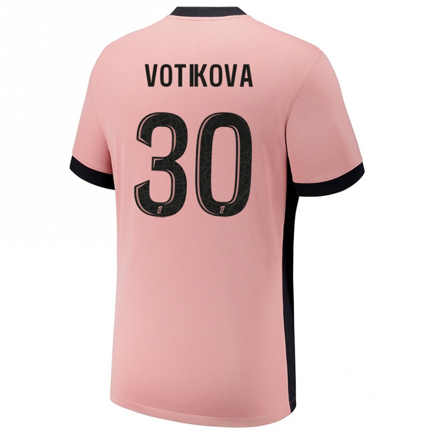 Kids Football Barbora Votikova #30 Rust Pink Third Jersey 2024/25 T-Shirt Uk